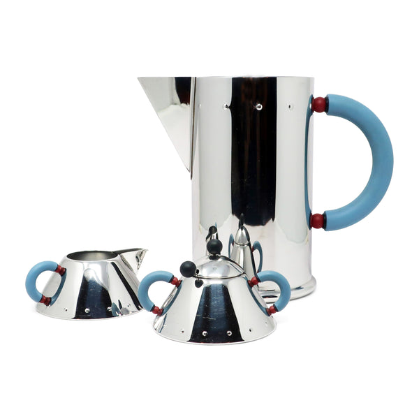 Stainless Pitcher, Creamer and Sugar by Michael Graves for Alessi