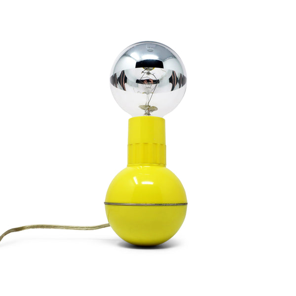 Vintage Enzo Mari Yellow Dumbbell Lamp
