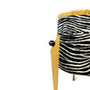 Postmodern Zebra Tripod Side Table