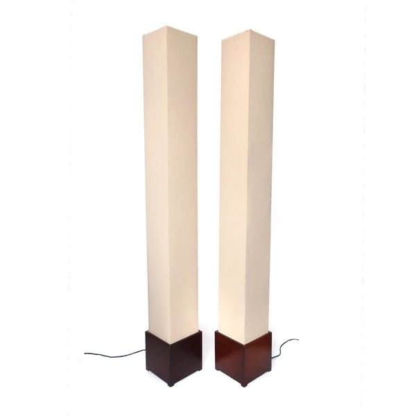 Pair of Square Column Floor Lamps