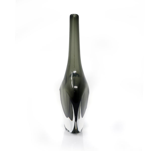 Tall Smoked Glass Vase by Nils Landberg for Orrefors