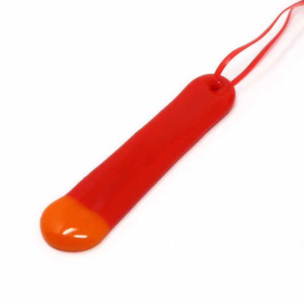 Red and Orange Art Glass Pendant by Laurie Rosenwald