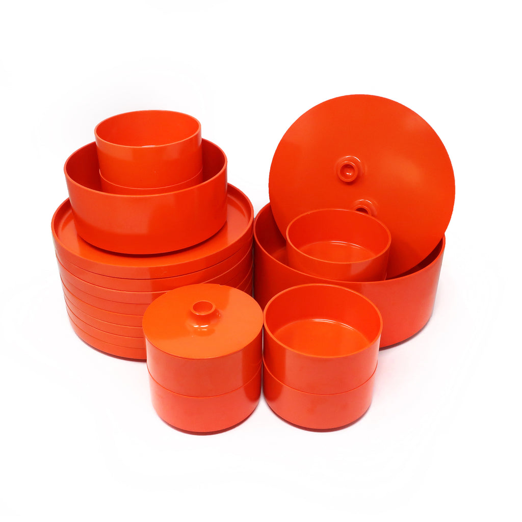 Orange Dinnerware by Vignelli for Heller - Set of 20