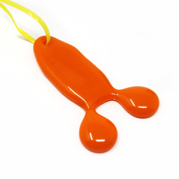 Orange Art Glass Pendant by Laurie Rosenwald