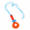 Orange, Red and Blue Art Glass Pendant by Laurie Rosenwald