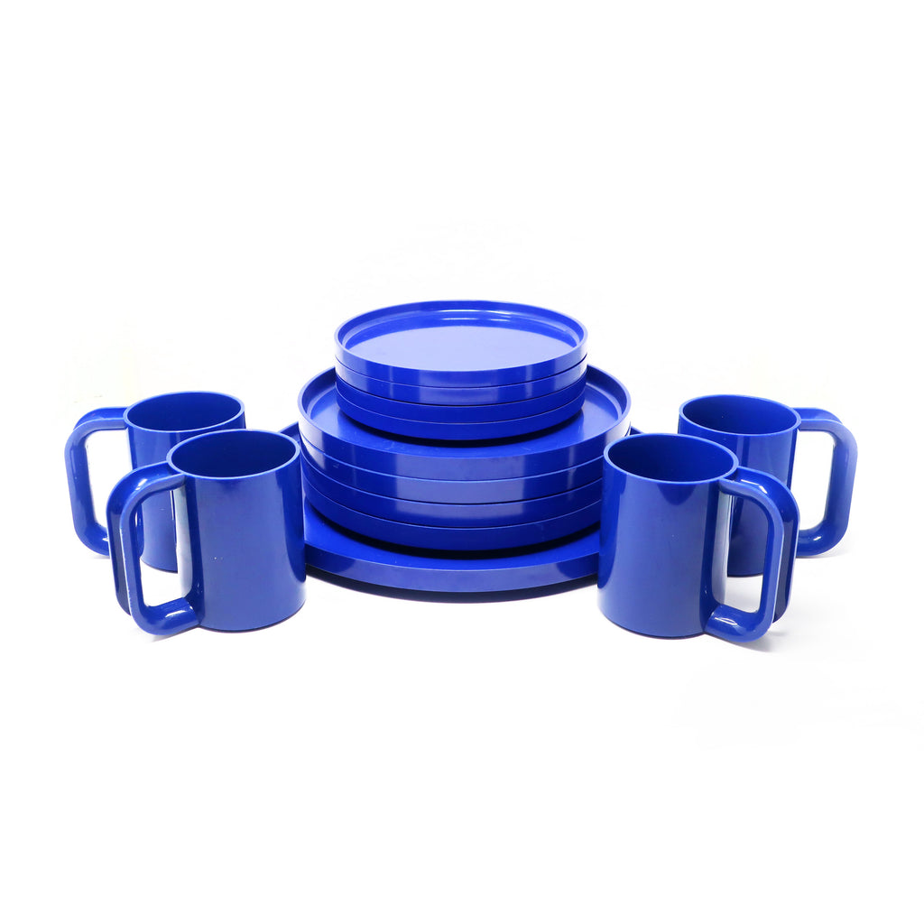 Blue Massimo Vignelli for Heller Dinnerware - Set of 10