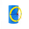 1980s Blue & Yellow Metal Desk Clock by Time Square